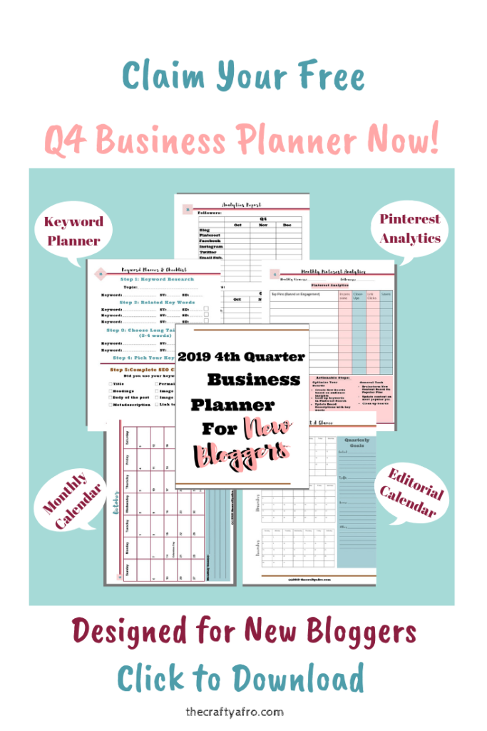 Quarter 4 Business Planner for New Bloggers. Get your blogged organized for the last quarter of the year with this free printable planner for new bloggers. 